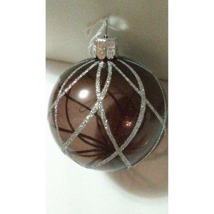 Czech Slovakia Republic Glass Christmas Ornament Smoky Grey Purple 2.5" New